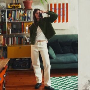 Zara Cropped Faux Fur Jacket